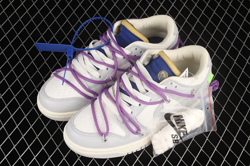 All Categories Nk SB Dunk Series Nk SB Dunk Low Low-top sneakers Pure original version OF x Nk Dunk Low OW Gray SB smashed backboard fashion casual sneakers DM1602-107